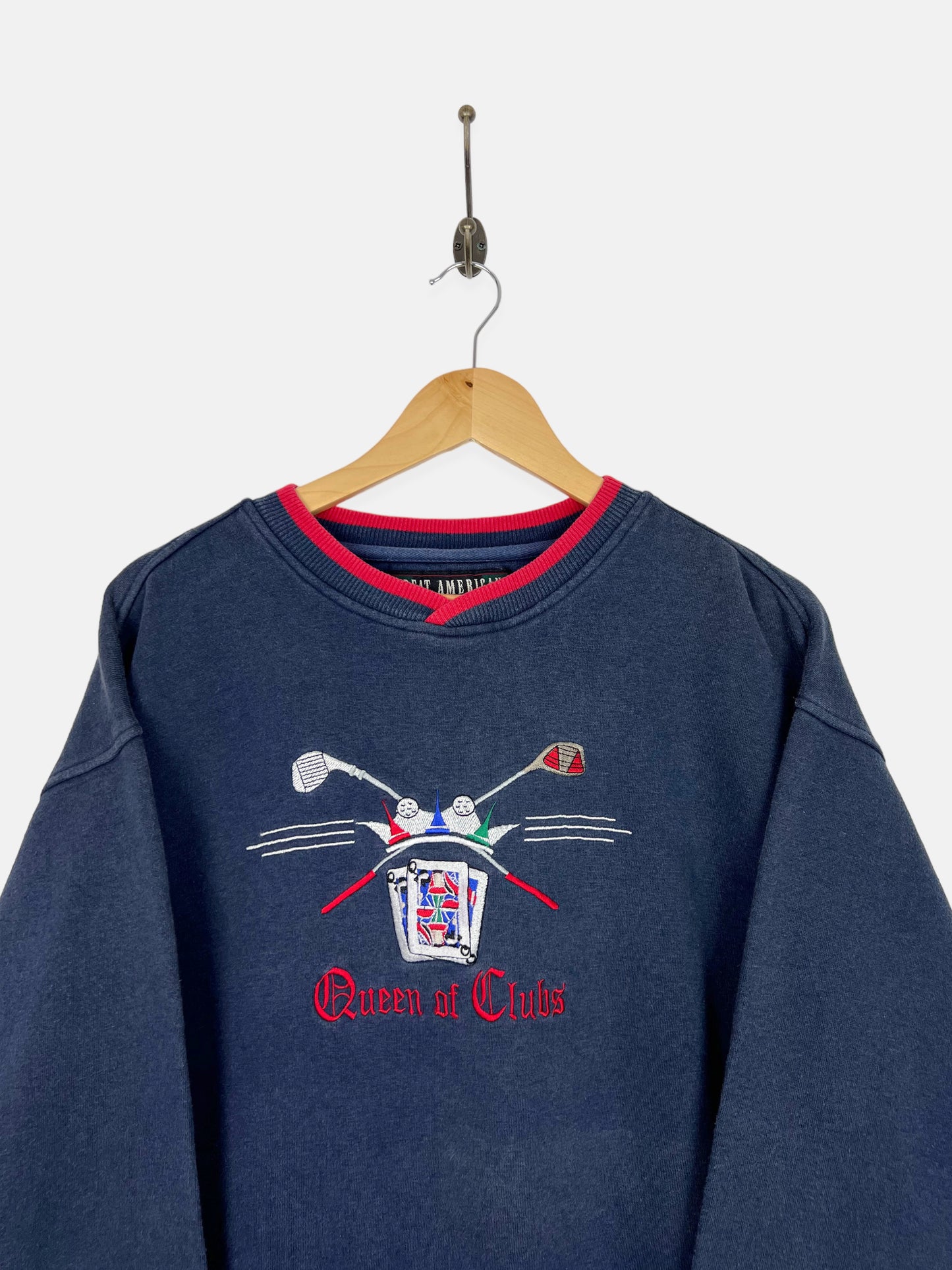90's Queen Of Clubs Golf Embroidered Vintage Sweatshirt Size M-L