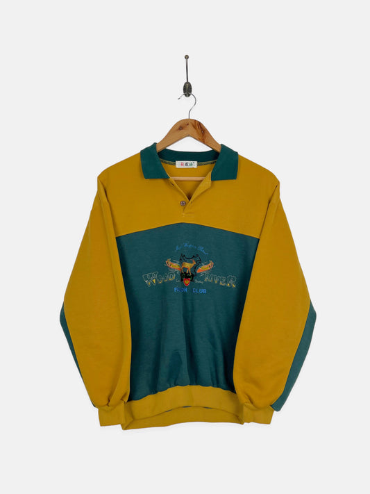 90's Wood River Embroidered Vintage Collared Sweatshirt Size 8