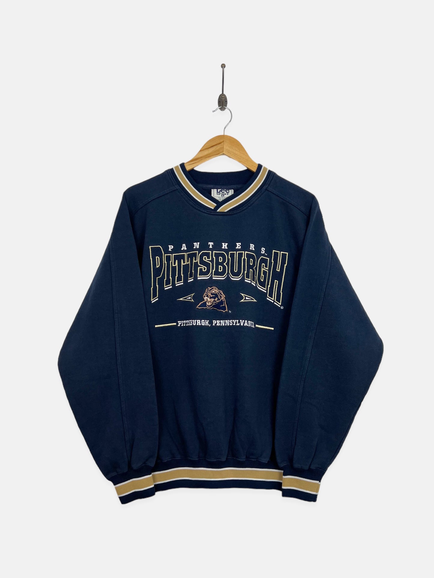 90's Pittsburgh Panthers Embroidered Vintage Sweatshirt Size L