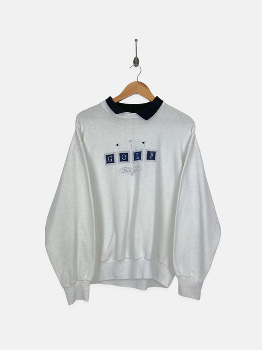 90's Golf USA Made Embroidered Vintage Collared Sweatshirt Size M