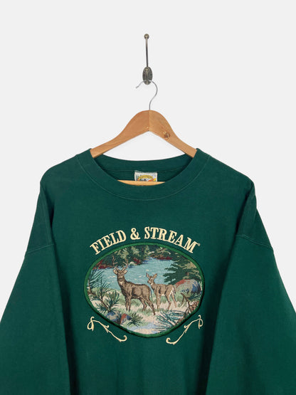 90's Field & Stream USA Made Embroidered Vintage Sweatshirt Size L