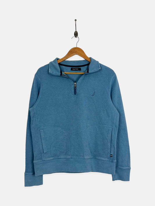 90's Nautica Embroidered Vintage Quarterzip Sweatshirt Size 8-10