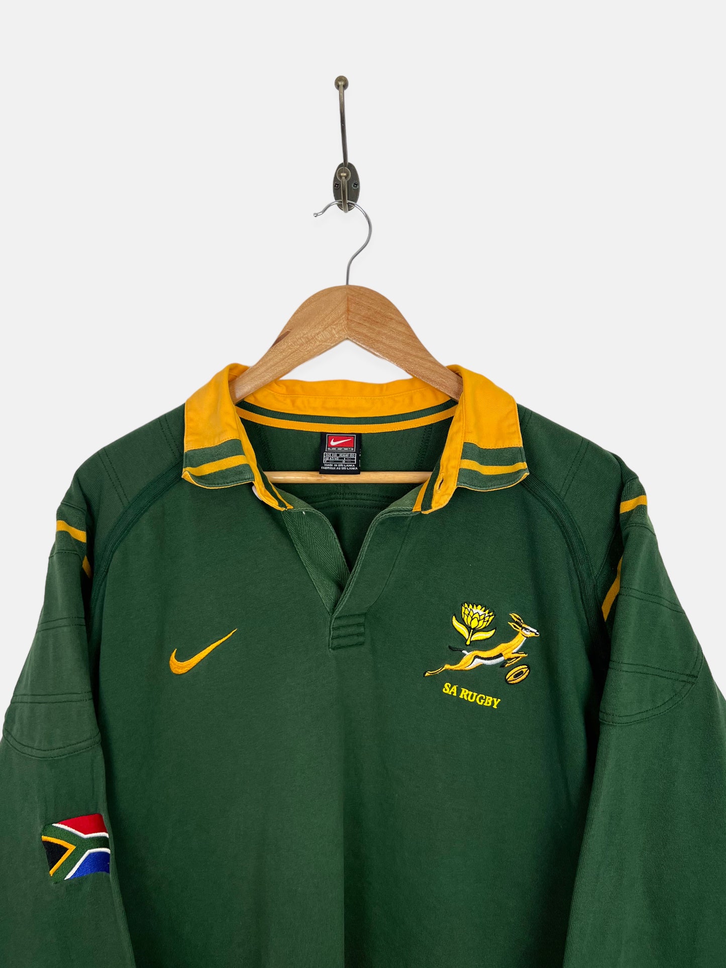 1999 Nike South Africa Embroidered Vintage Longsleeve Rugby Polo Size 2XL