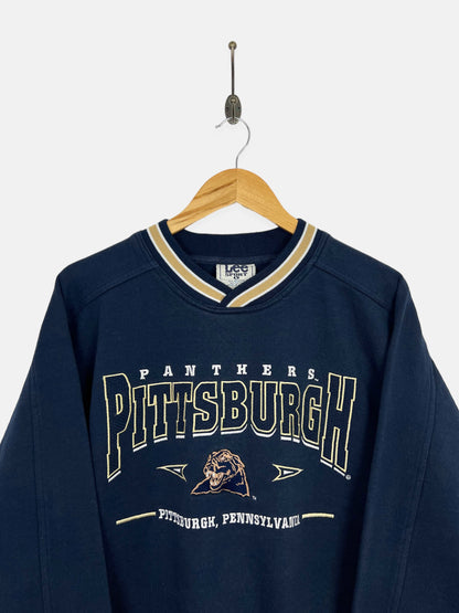 90's Pittsburgh Panthers Embroidered Vintage Sweatshirt Size L