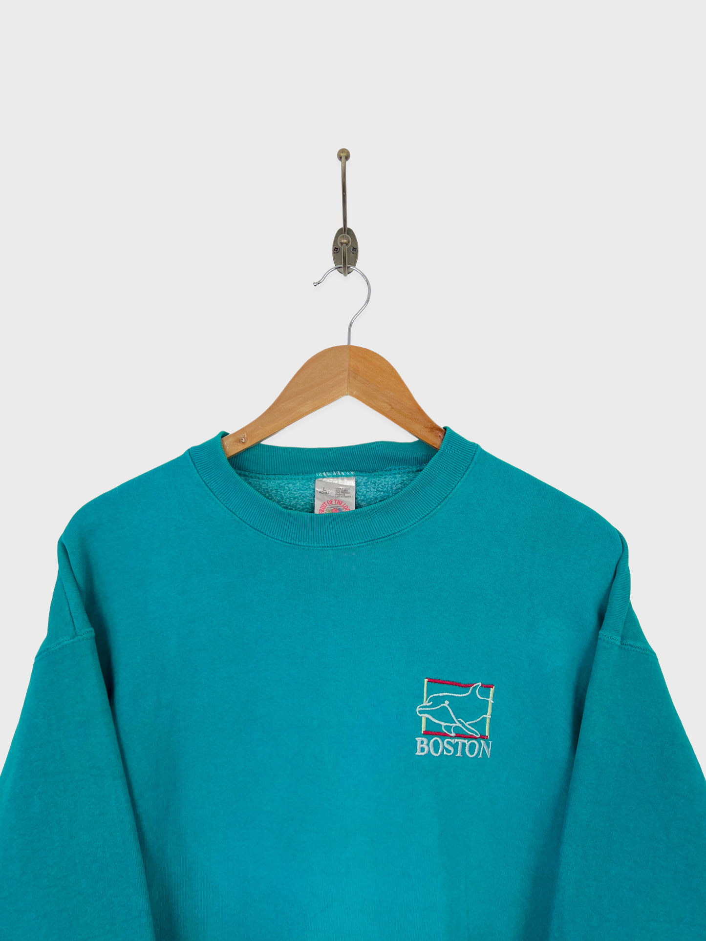 90's Boston USA Made Embroidered Vintage Sweatshirt Size M