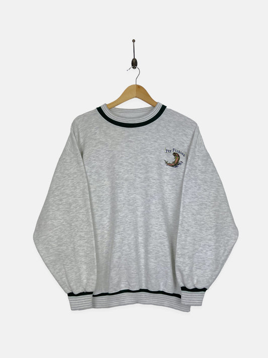 90's Fly Fishing USA Made Embroidered Vintage Sweatshirt Size L