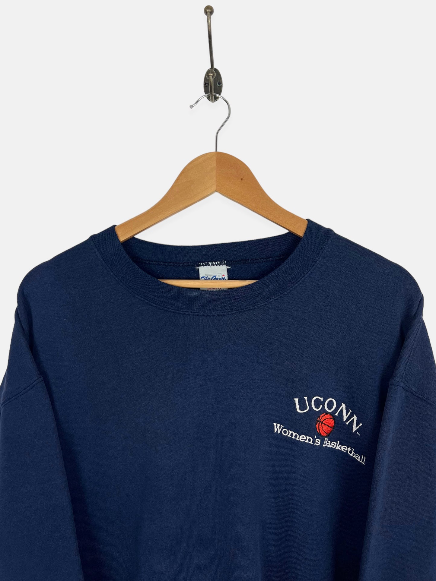 90's UConn Womens Basketball USA Made Embroidered Vintage Sweatshirt Size L