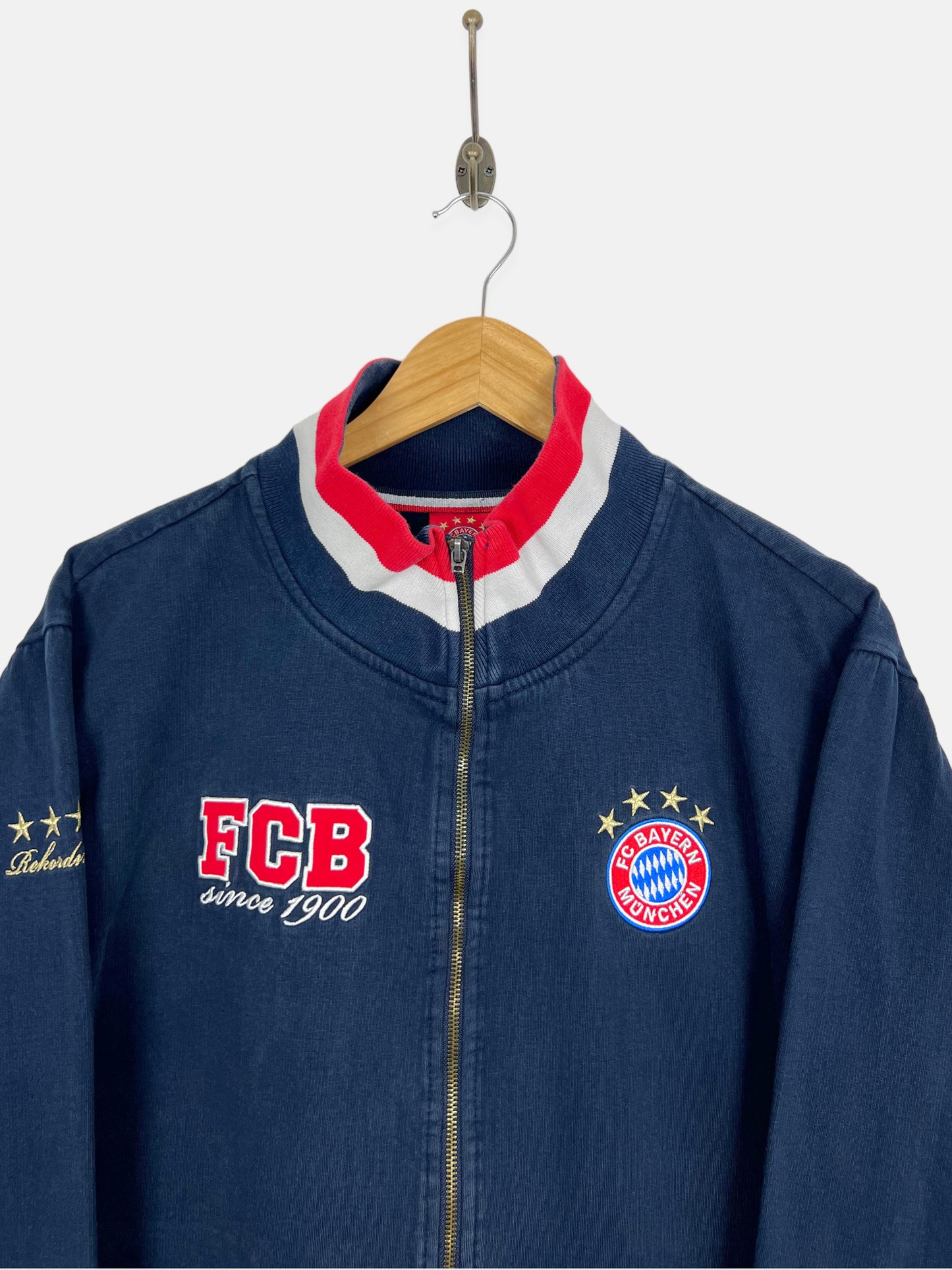 90's Bayern Munich Embroidered Vintage Zip-Up Sweatshirt/Jacket Size M-L