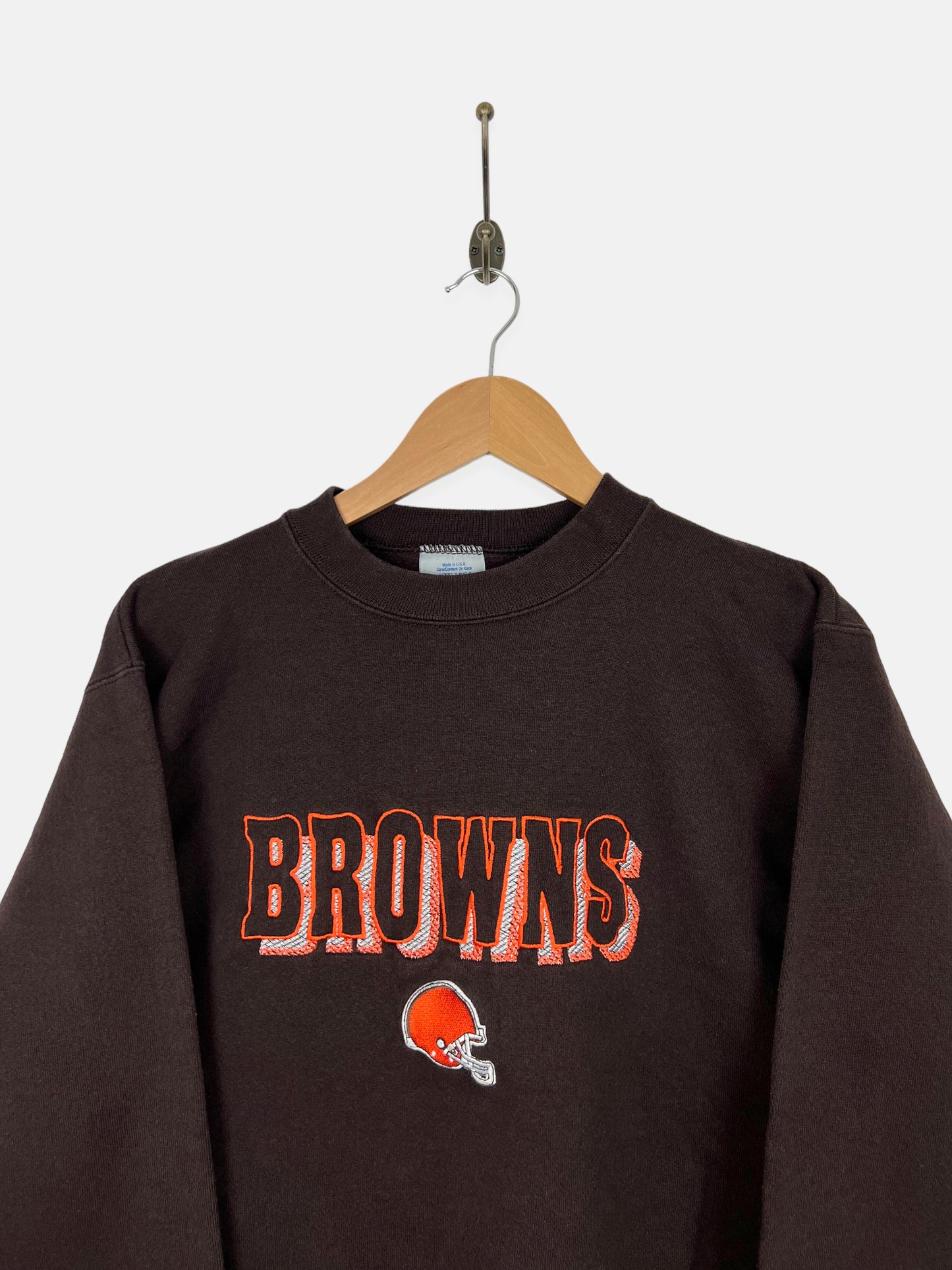 90's Cleveland Browns NFL USA Made Embroidered Vintage Sweatshirt Size 6-8