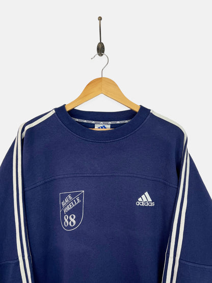 90's Adidas Blaue Forelle 88 Embroidered Vintage Sweatshirt Size XL-2XL
