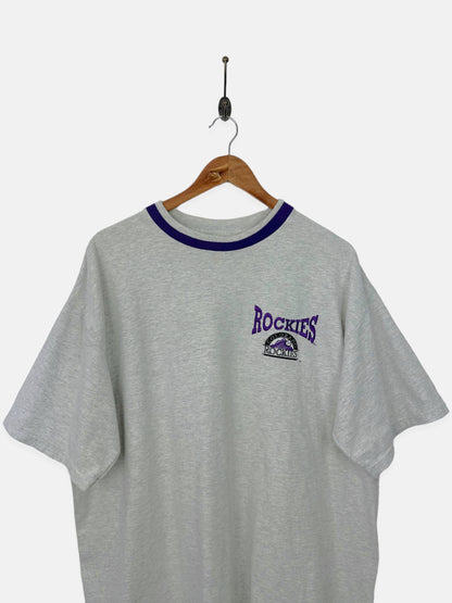 90's Colorado Rockies MLB USA Made Embroidered Vintage T-Shirt Size XL