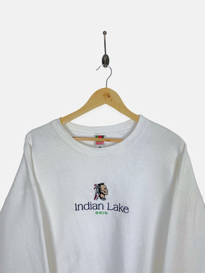 90's Indian Lake Ohio Embroidered Vintage Sweatshirt Size 2-3XL
