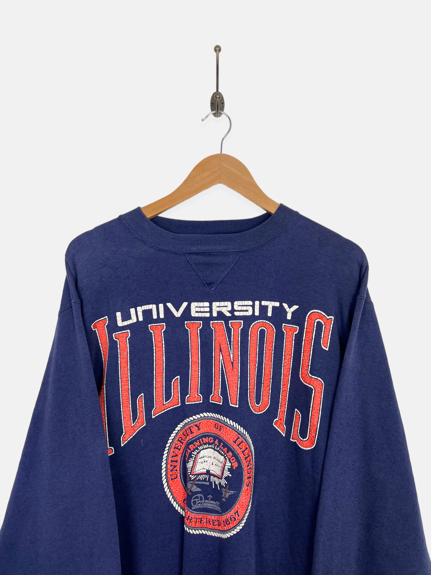 90's Illinois University Vintage Sweatshirt Size L
