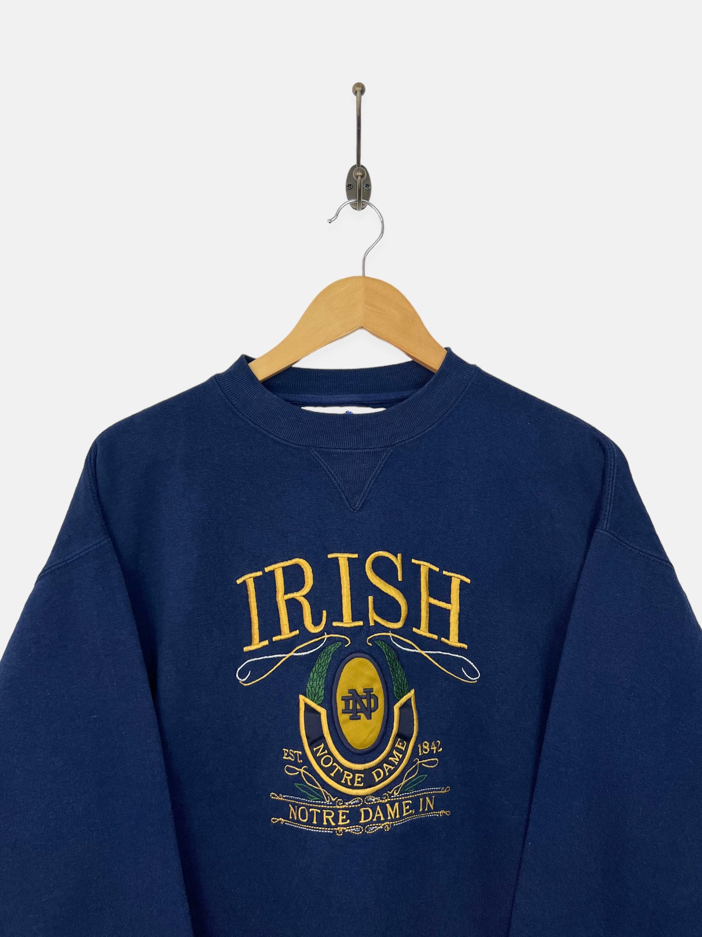 90's Notre Dame University Embroidered Vintage Sweatshirt Size 12