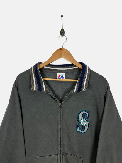 90's Seattle Mariners MLB Embroidered Vintage Zip-Up Jacket Size M-L