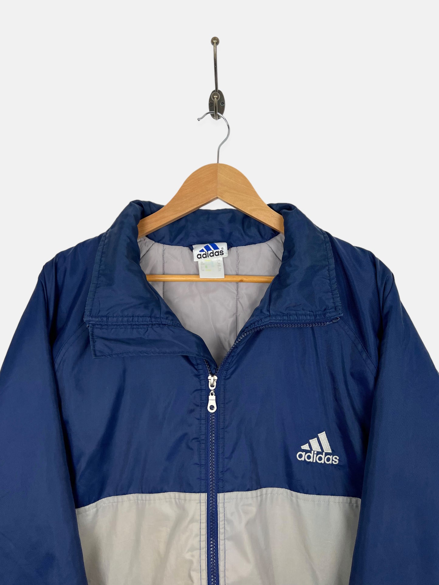 90's Adidas Embroidered Vintage Thick Jacket with Hood Size 2XL
