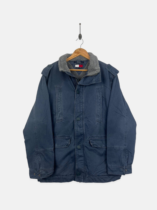 90's Tommy Hilfiger Jeans Sherpa Lined Vintage Jacket Size L