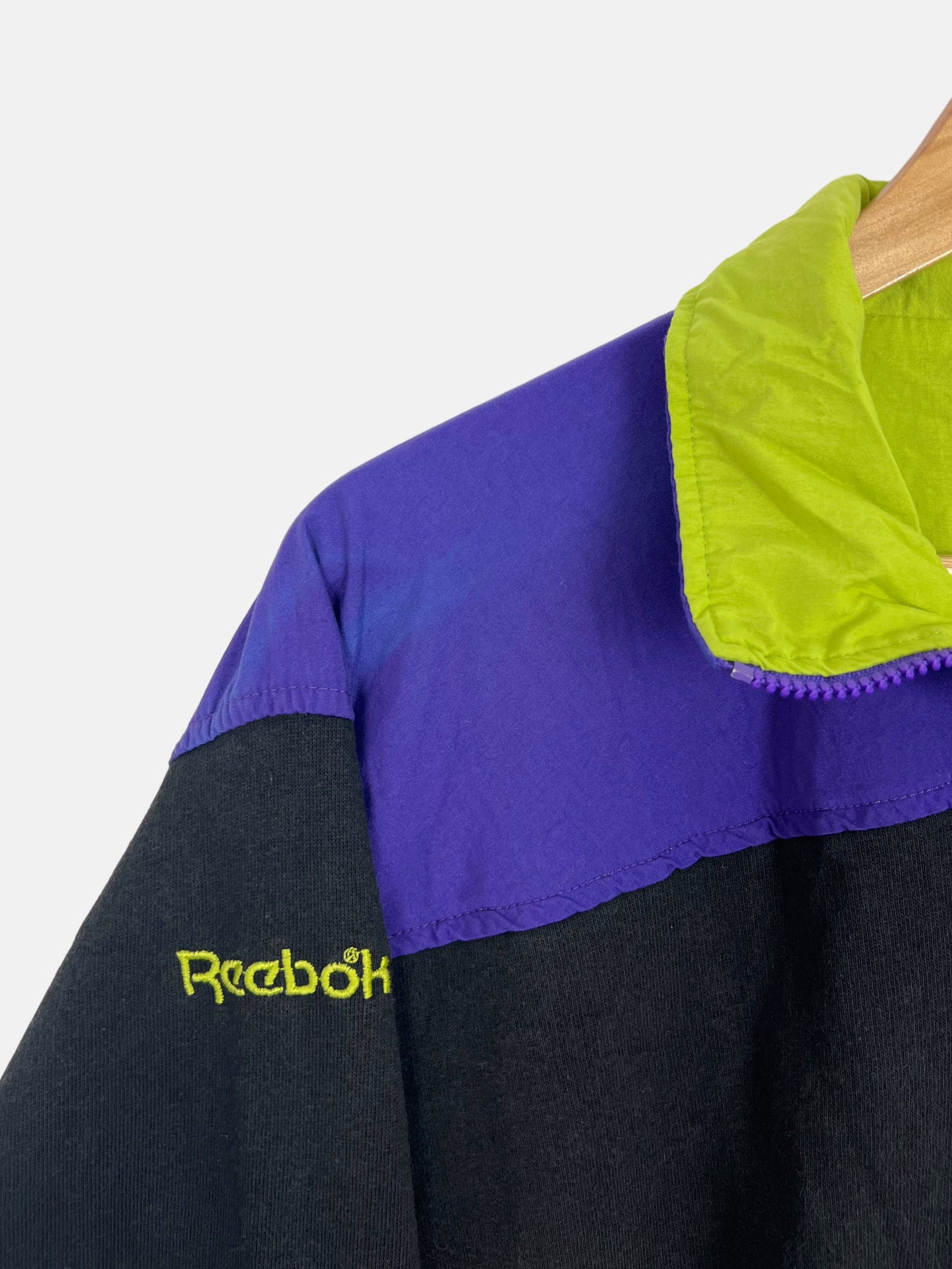 90's Reebok 'Get The Feeling' Embroidered Vintage Quarterzip Sweatshirt Size 8