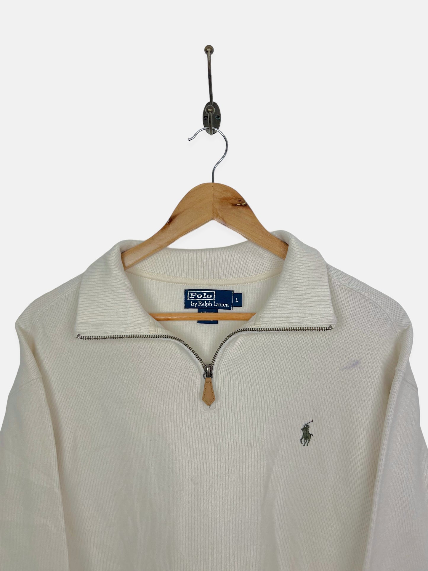 90's Ralph Lauren Embroidered Vintage Quarterzip Sweatshirt Size M-L