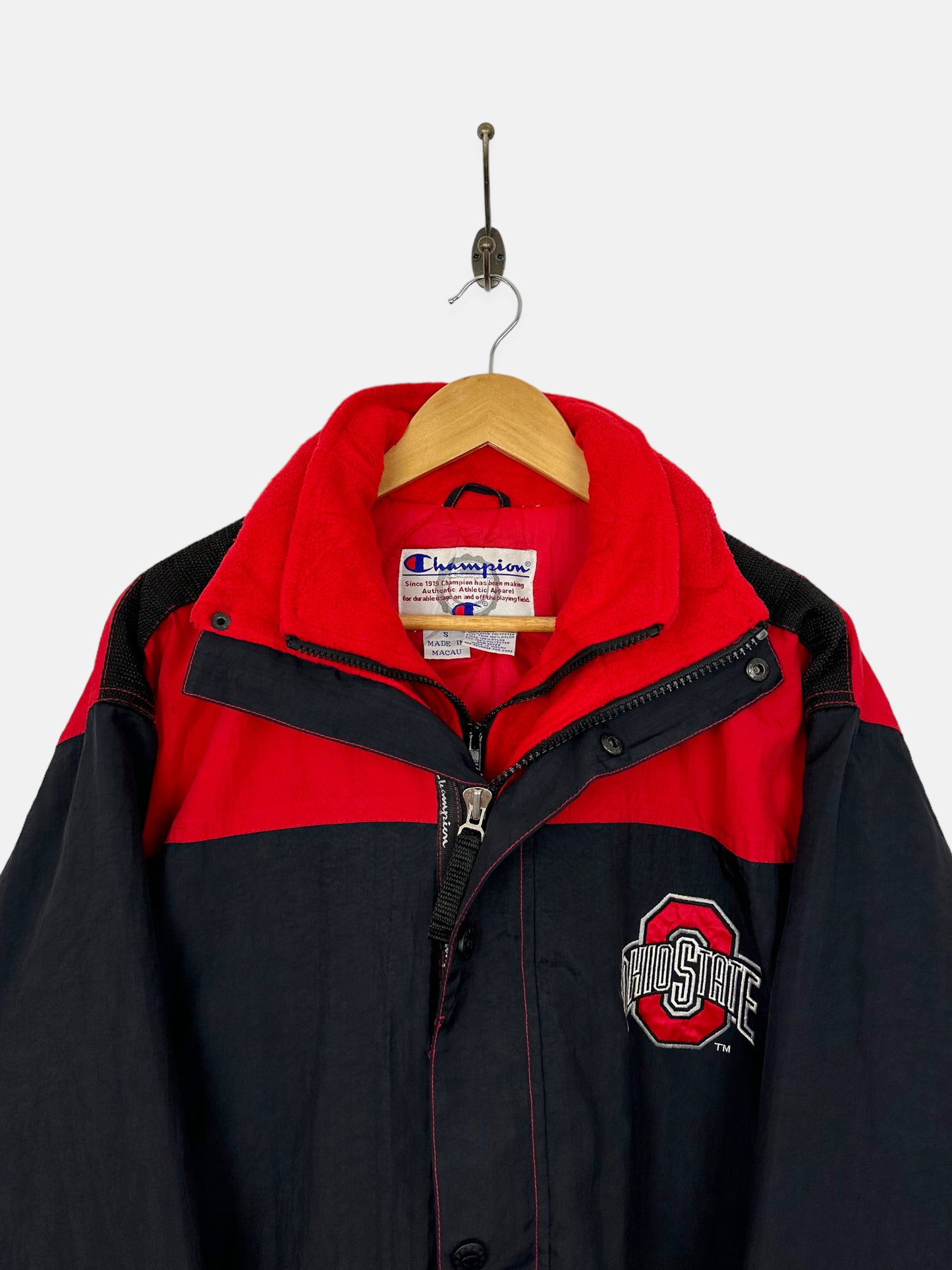 90's Champion Ohio State Embroidered Vintage Puffer Jacket Size S-M