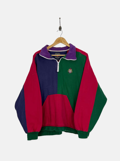 90's Chaps Ralph Lauren Embroidered Vintage Quarterzip Sweatshirt Size M