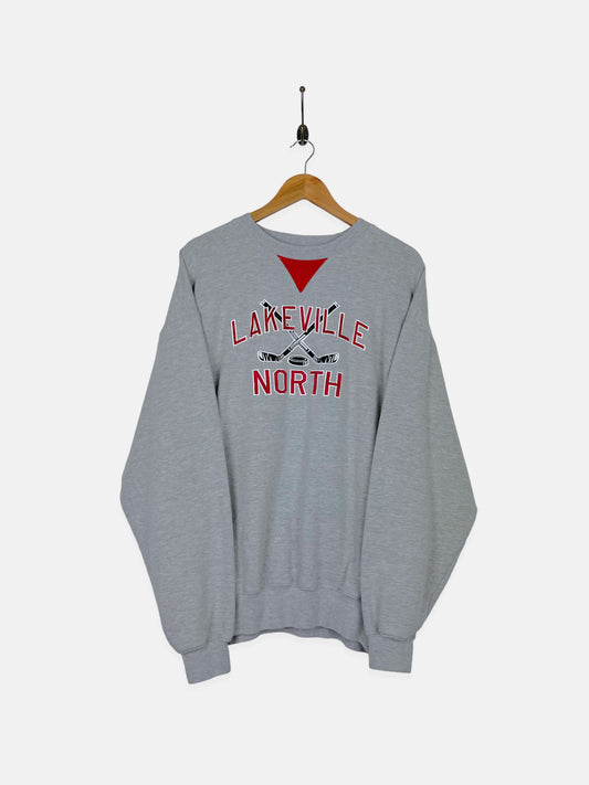 90's Lakeville North Hockey Embroidered Vintage Sweatshirt Size L-XL