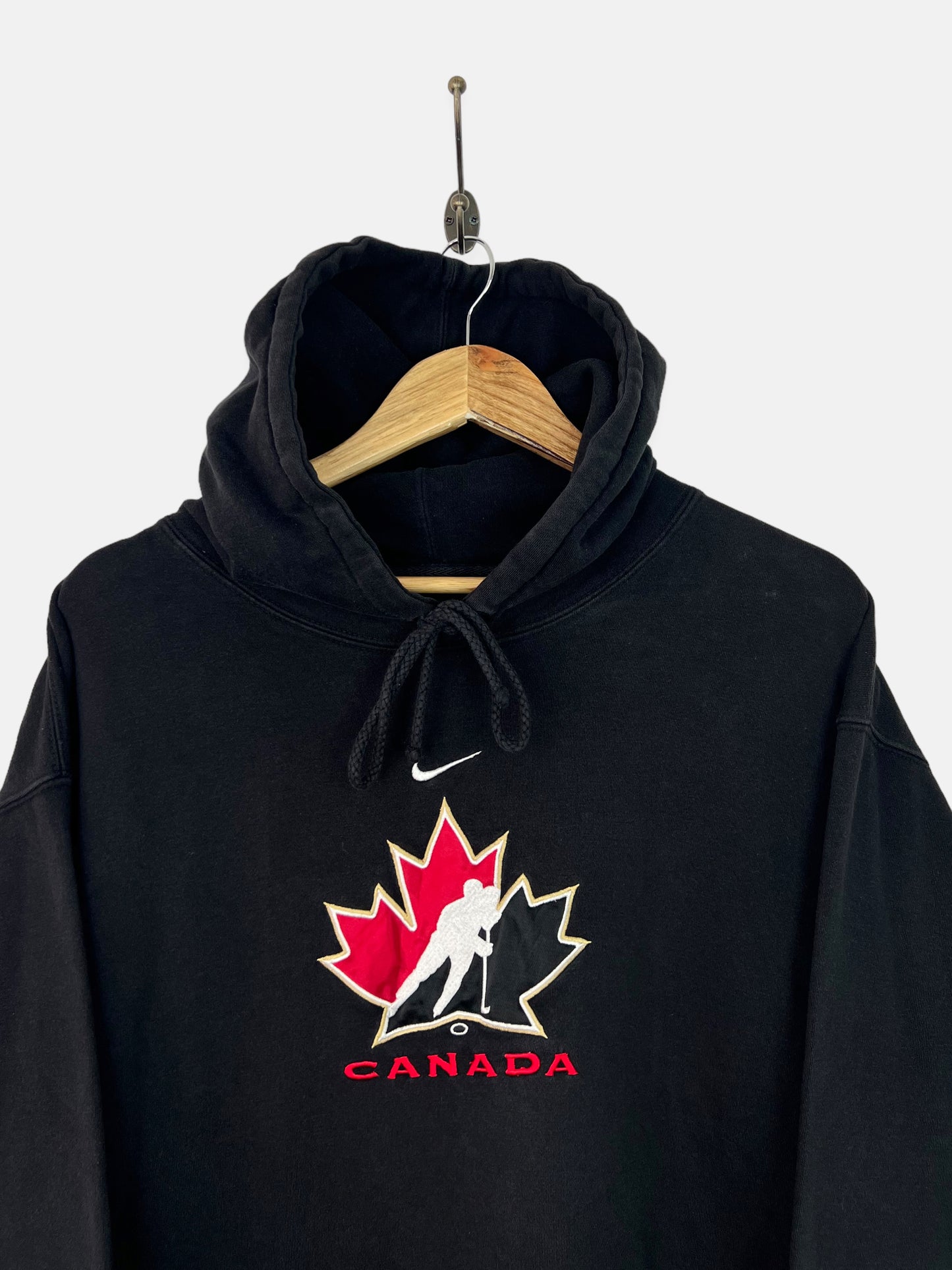 90's Nike Canada Ice Hockey Embroidered Vintage Hoodie Size L-XL