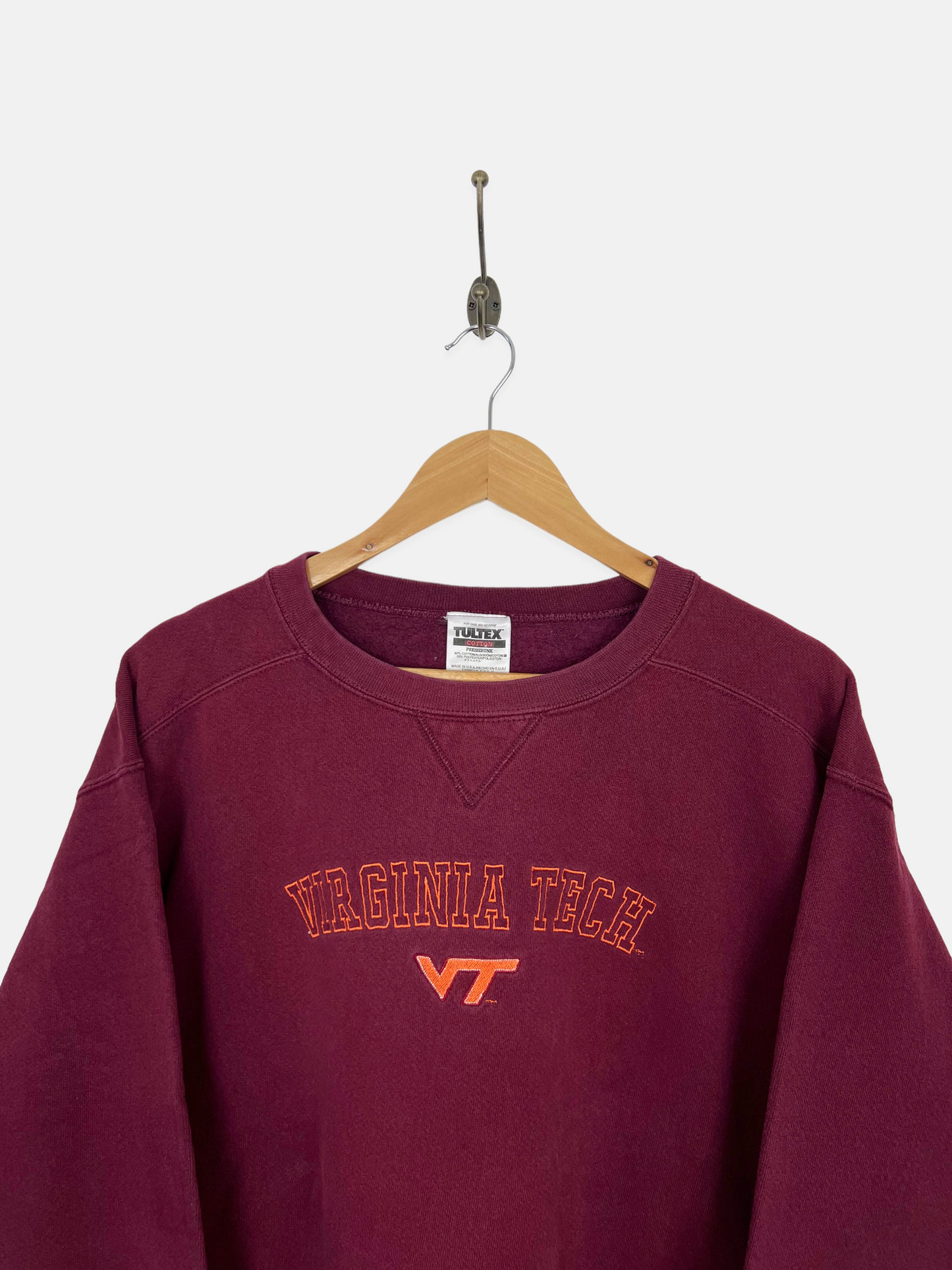 90's Virginia Tech USA Made Embroidered Vintage Sweatshirt M