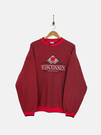 90's Wisconsin Badgers Embroidered Vintage Sweatshirt Size L-XL