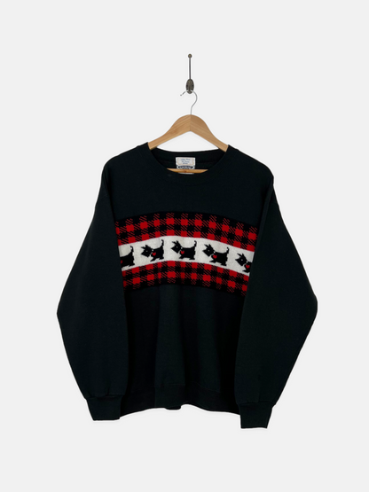 90's Black Scottie USA Made Vintage Sweatshirt Size M