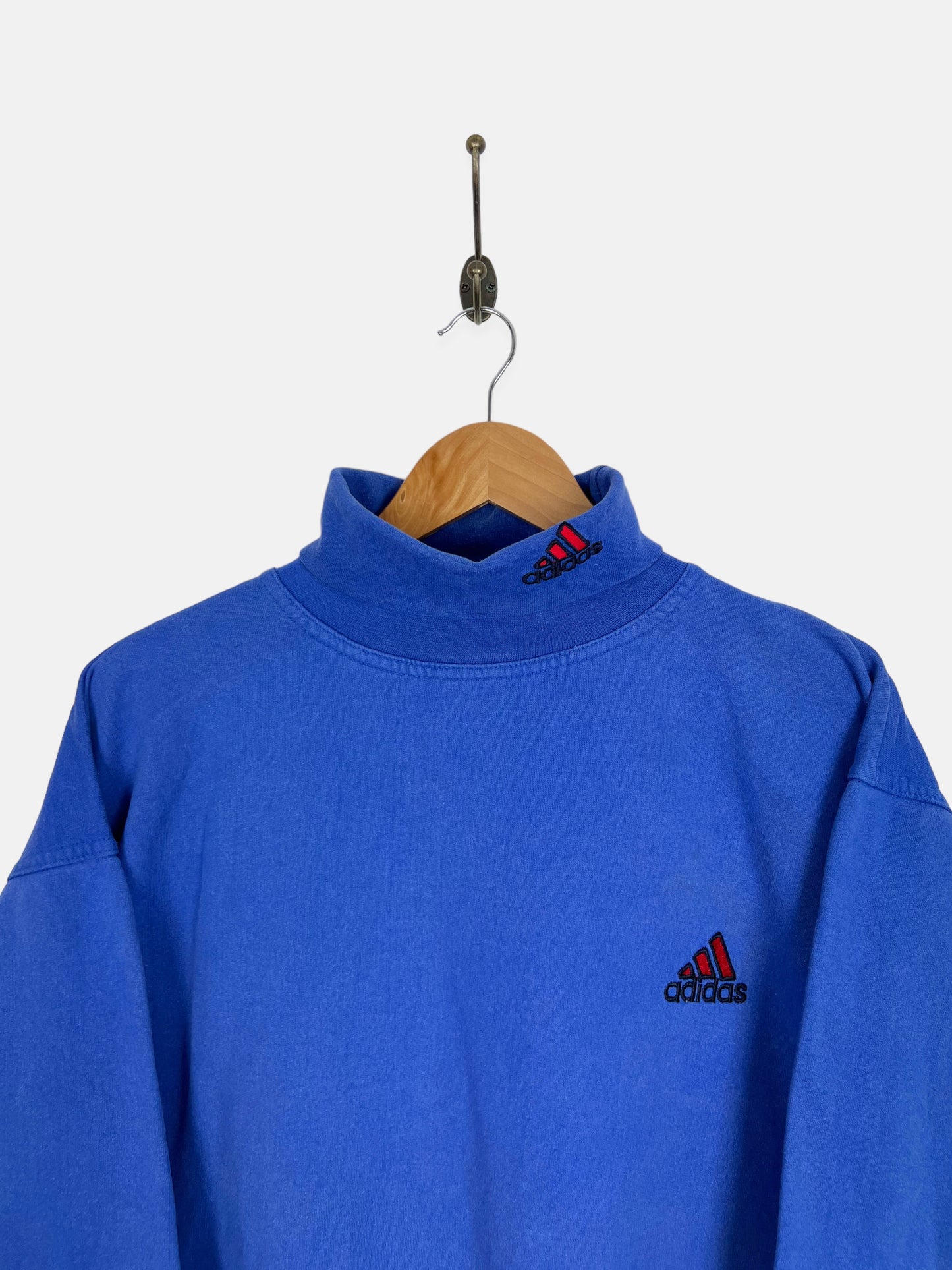 90's Adidas Embroidered Vintage Turtleneck Lightweight Sweatshirt Size L