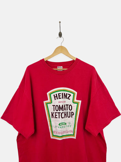 90's Heinz Tomato Ketchup USA Made Vintage T-Shirt Size 2XL