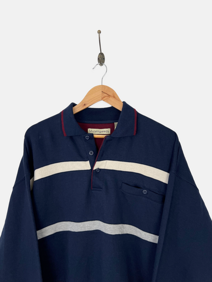 90's Navy Vintage Collared Sweatshirt Size L-XL