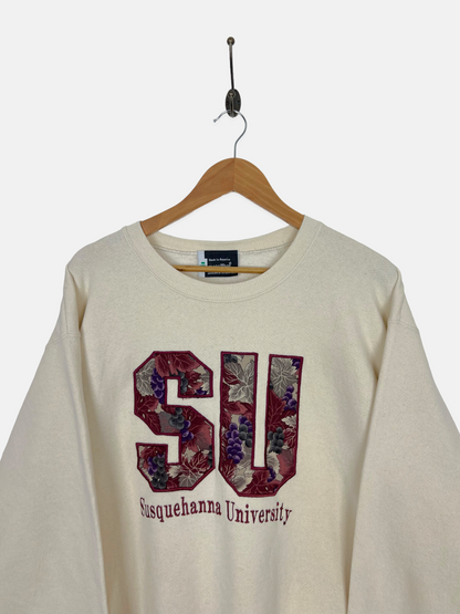 90's Susquehanna University USA Made Embroidered Vintage Sweatshirt Size M
