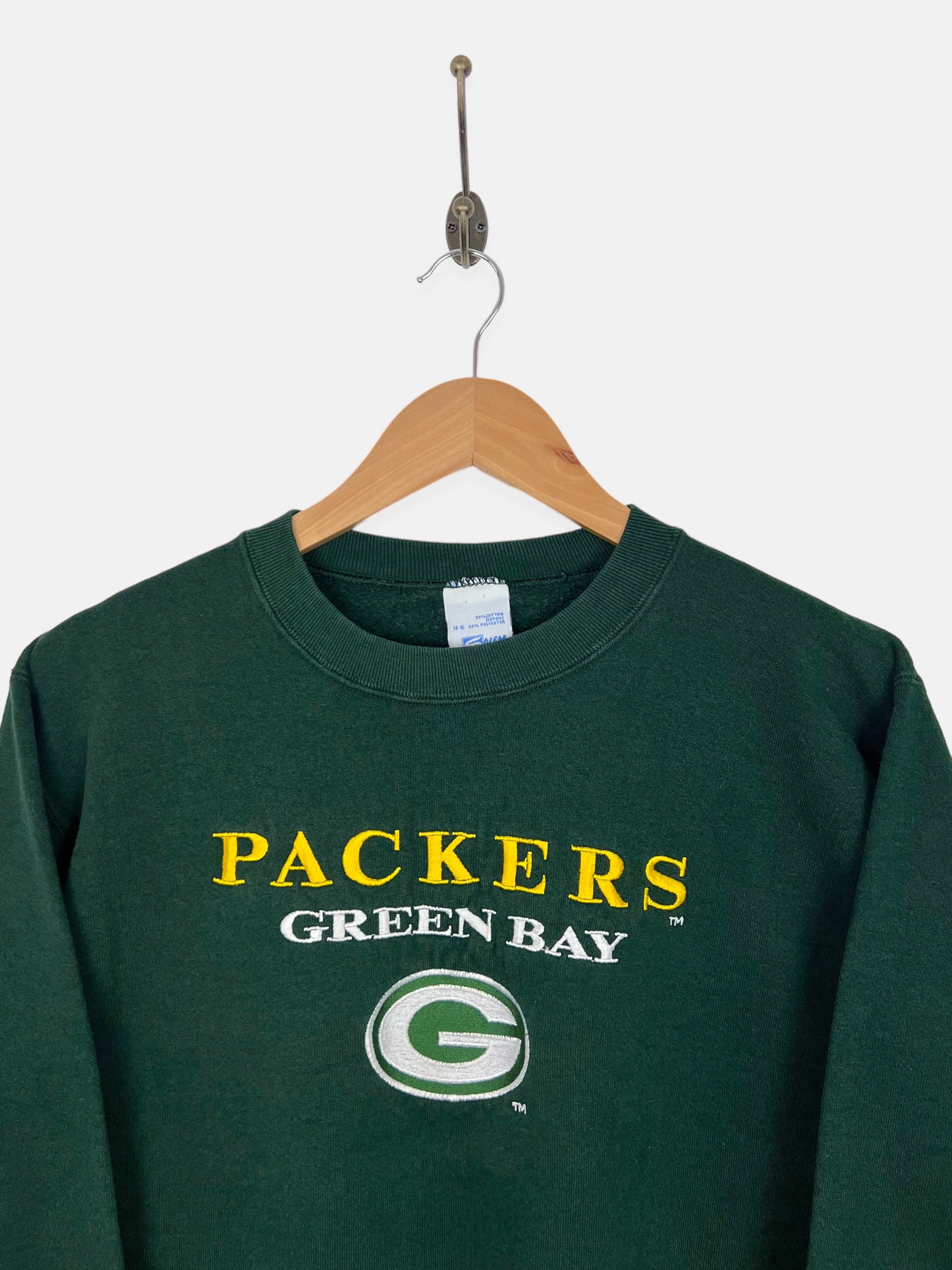 90's Green Bay Packers NFL USA Made Embroidered Vintage Sweatshirt Size 4 (XXS)/Youth