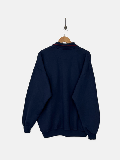 90's Navy Vintage Collared Sweatshirt Size L-XL