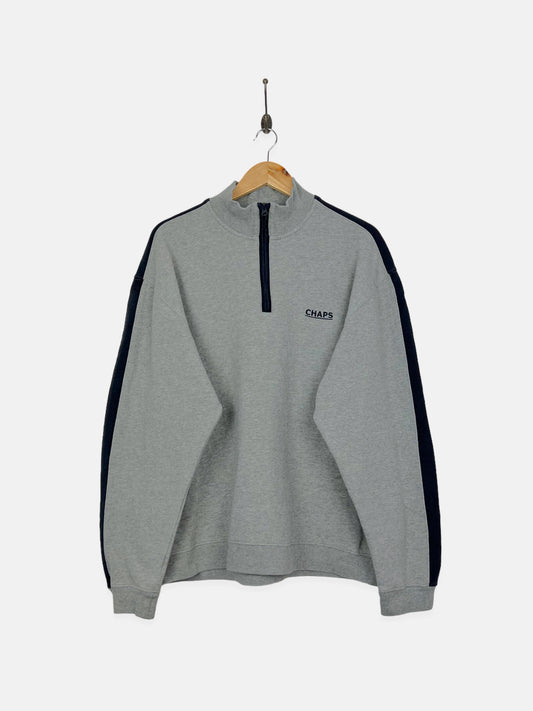 90's Chaps Embroidered Vintage Quarterzip Sweatshirt Size L-XL