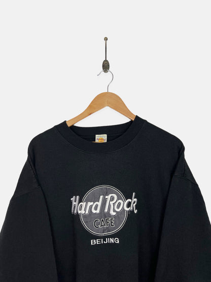 90's Hard Rock Cafe Beijing Embroidered Vintage Sweatshirt Size L-XL