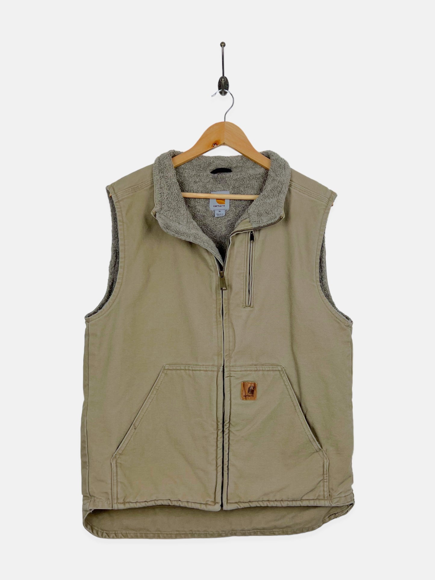 90's Carhartt Heavy Duty Sherpa Lined Vintage Vest Size M