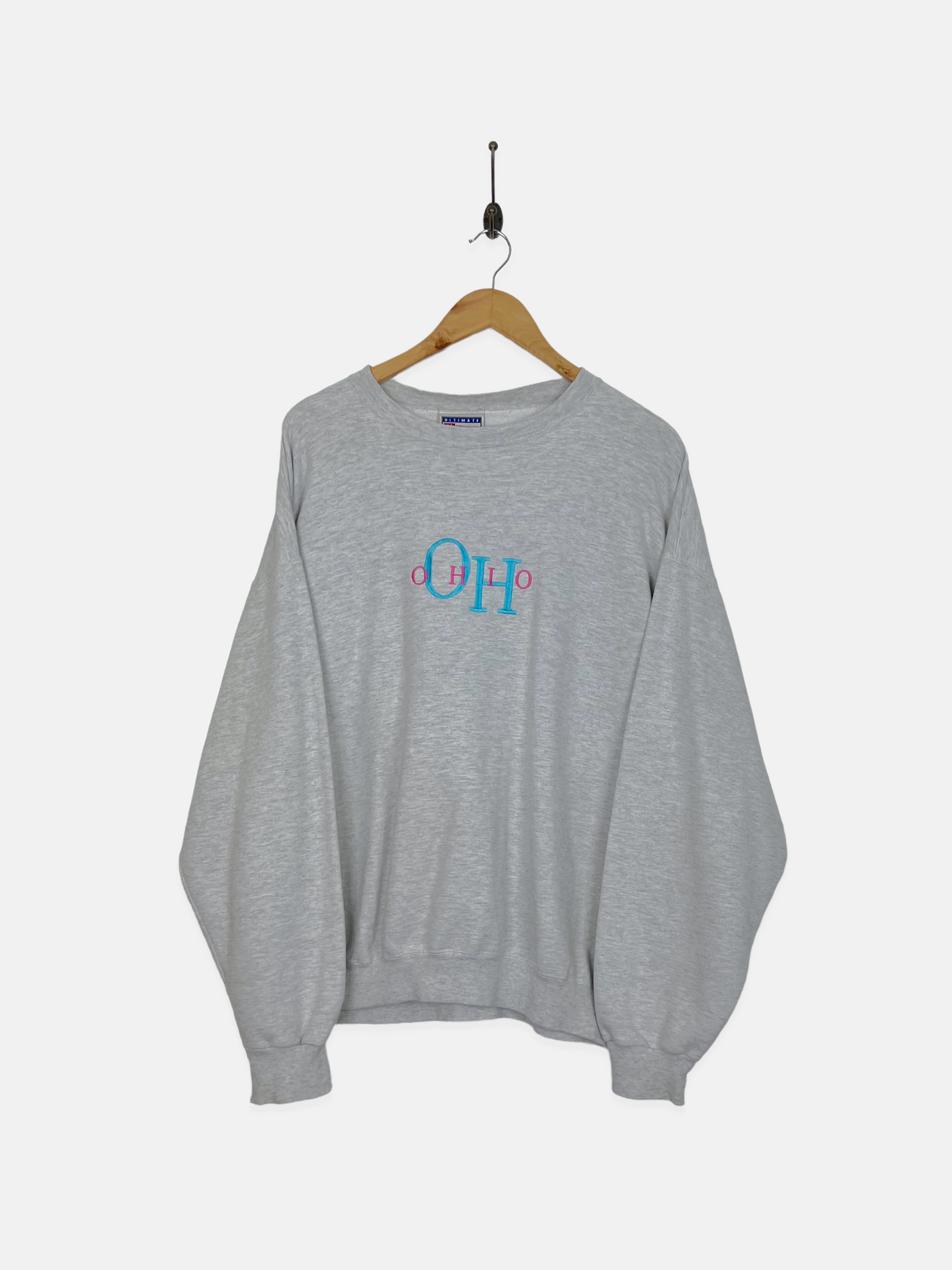 90's Ohio USA Made Embroidered Vintage Sweatshirt Size M-L