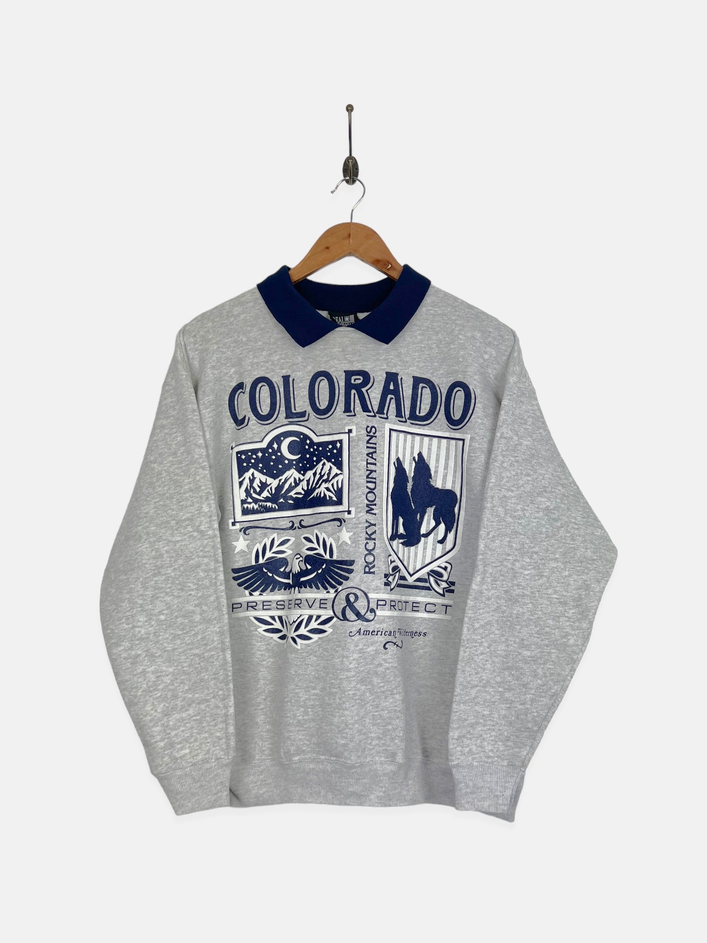 90's Colorado USA Made Vintage Collared Sweatshirt Size 10