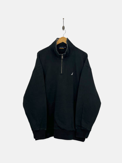 90's Nautica Embroidered Vintage Quarterzip Sweatshirt Size 2-3XL