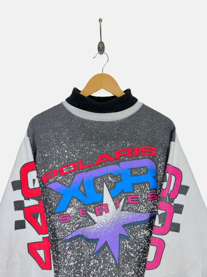 90's Polaris XCR Series USA Made Vintage Turtle-Neck Sweatshirt Size XL