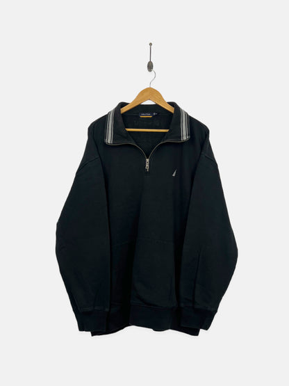 90's Nautica Embroidered Vintage Quarterzip Sweatshirt Size 2-3XL