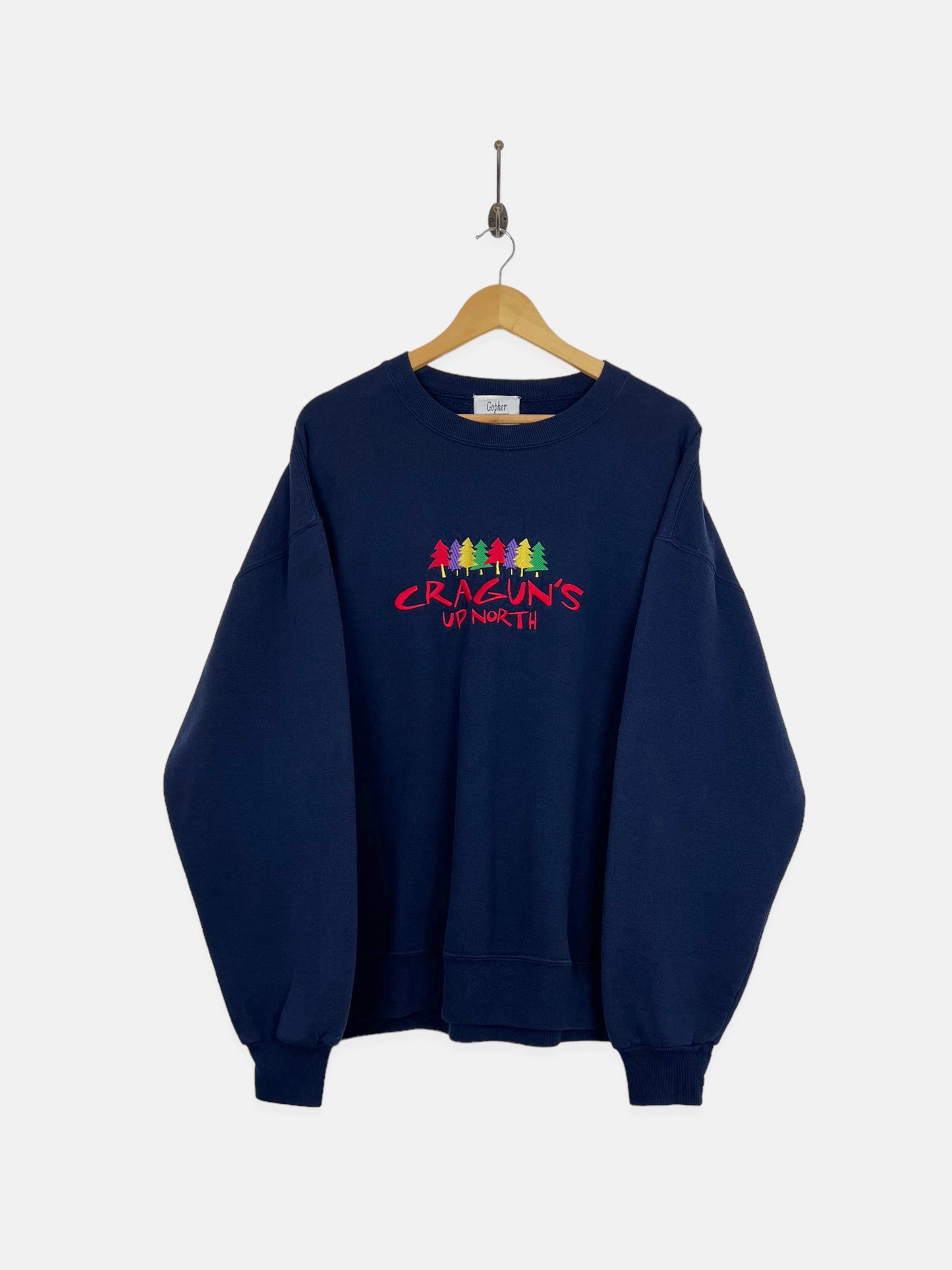 90's Craguns Up North USA Made Embroidered Vintage Sweatshirt Size XL