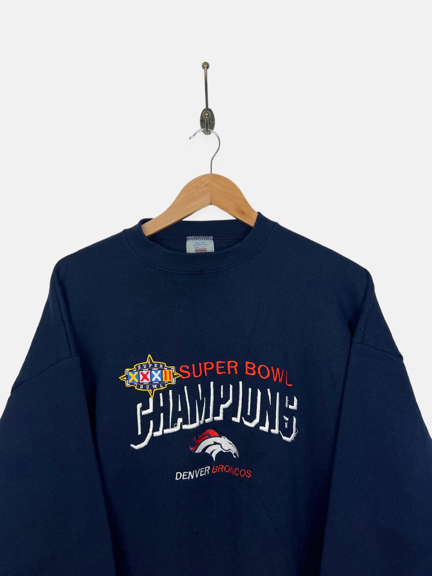 90's Denver Broncos NFL USA Made Embroidered Vintage Sweatshirt Size XL-2XL