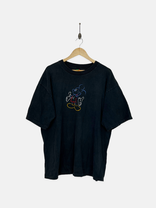 90's Disney Mickey Mouse USA Made Embroidered Vintage T-Shirt Size XL-2XL