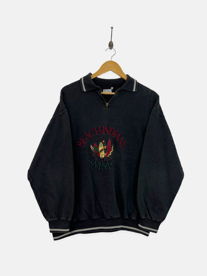 90's Beach Indians Embroidered Vintage Quarterzip Sweatshirt Size 12