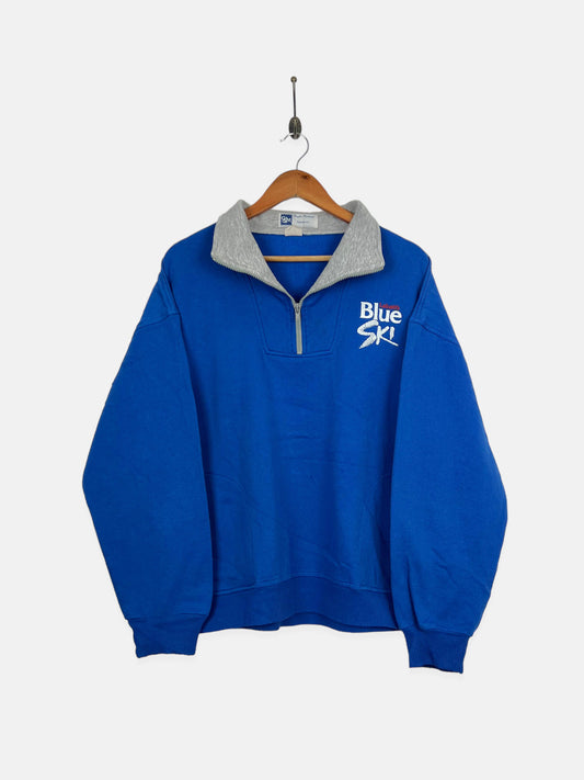 90's Labatts Blue Ski USA Made Vintage Quarterzip Sweatshirt Size M