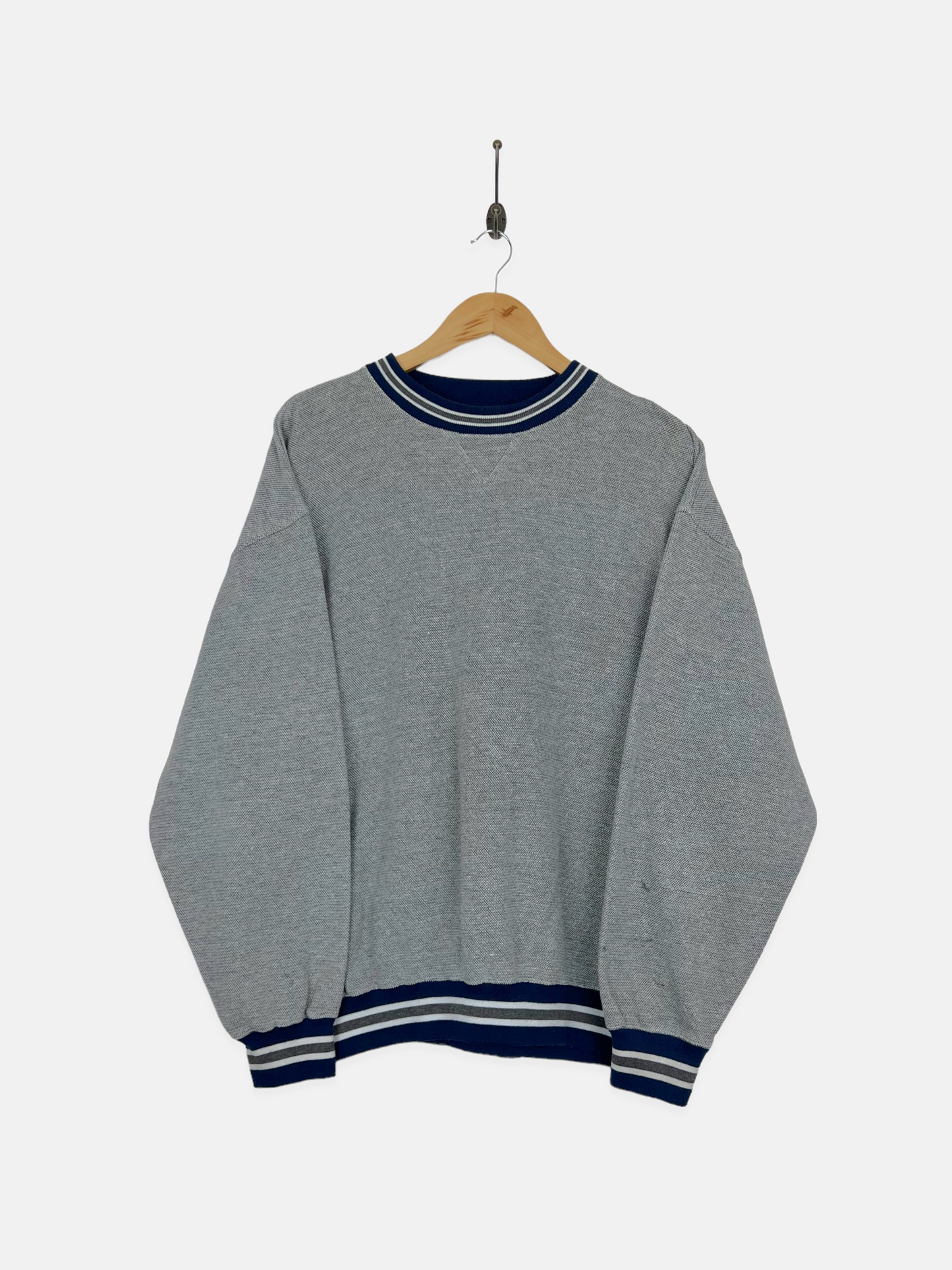 90's Grey Vintage Ringer Sweatshirt Size L